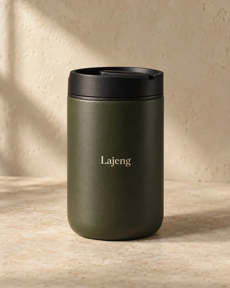 Tumbler olive Lajeng dengan tutup hitam